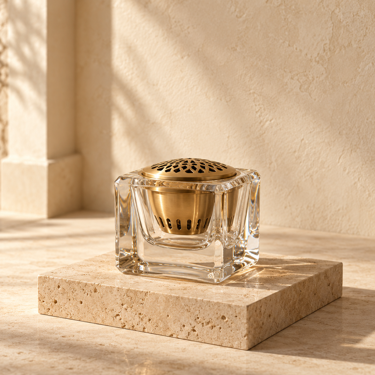 Luban House burners editorial still life on warm ivory stone