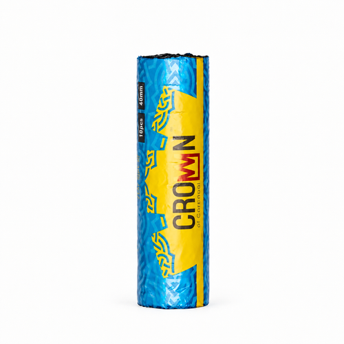 Crown incense charcoal in blue and yellow roll packaging