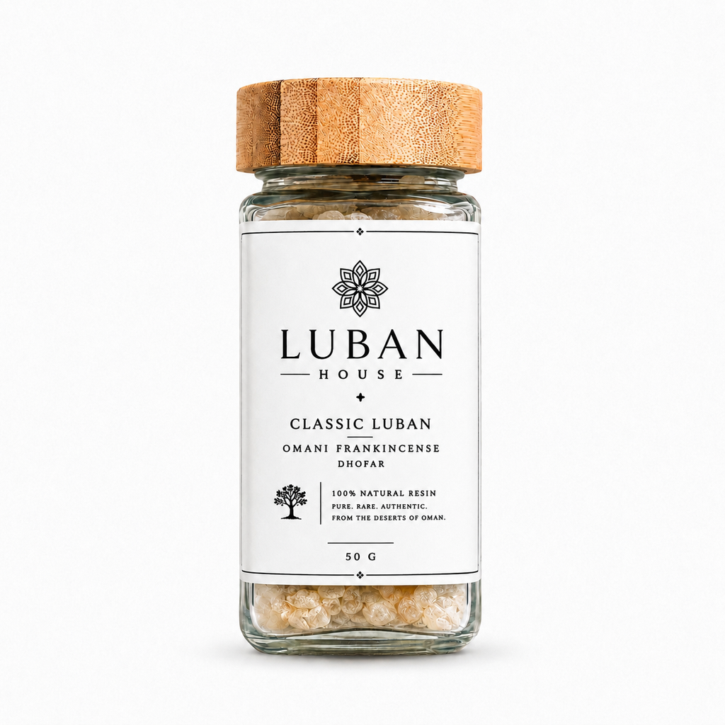 Luban House Classic Luban 50 g jar with white product label and bamboo lid